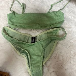 Triangl green sparkle suit size small